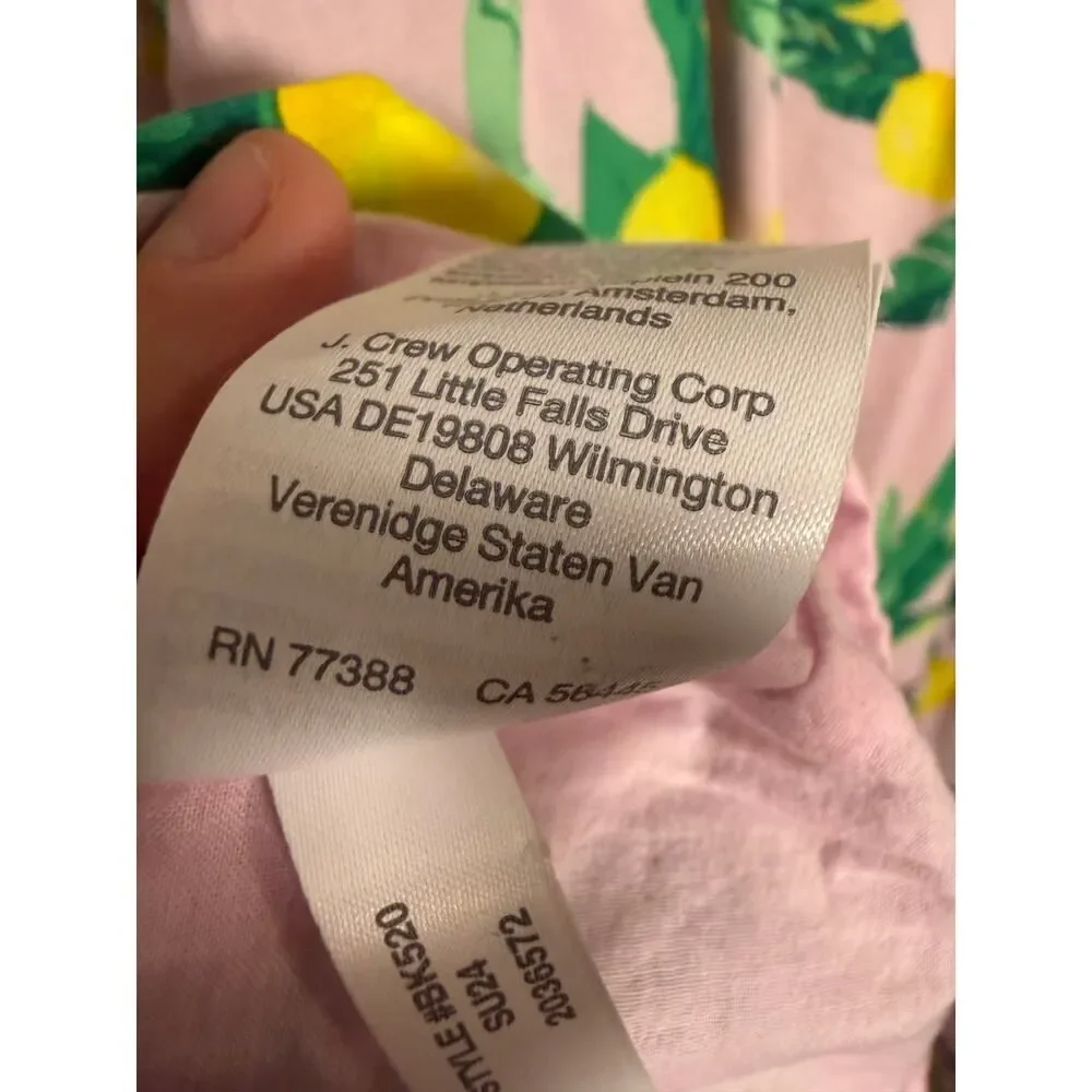 J. Crew Square Neck Midi Dress in Pink Lemons Sz. S